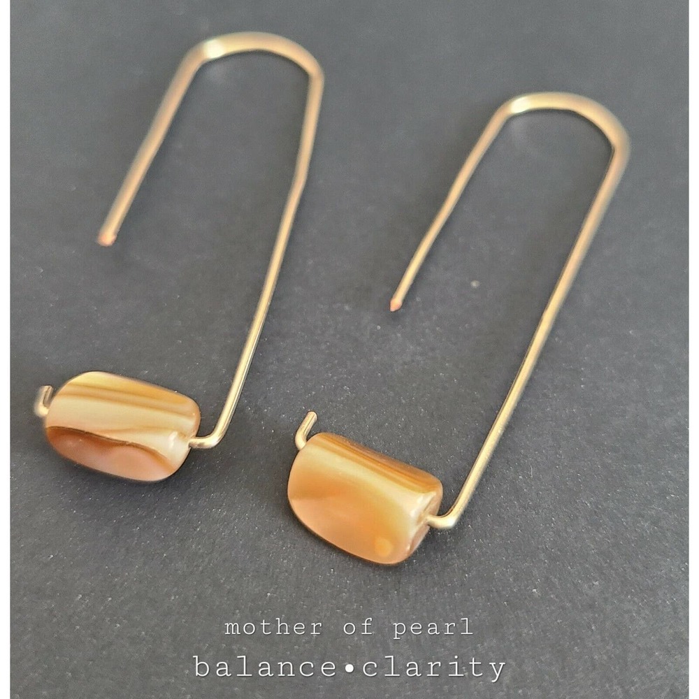 Mother Of Pearl Women Dangle Earrings Chakra Healing Crystal
